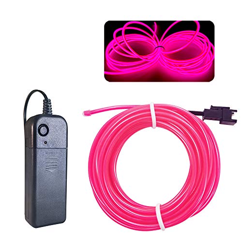 Balabaxer Rosa EL Draht, 5M Neon Kabel Mit Batterie Trafo, Leuchtet Electroluminescent, für Partys, Halloween, DIY-Dekoration Balabaxer Rosa EL Draht, 5M Neon Kabel Mit Batterie Trafo, Leuchtet Electroluminescent, für Partys, Halloween, DIY-Dekoration von Balabaxer