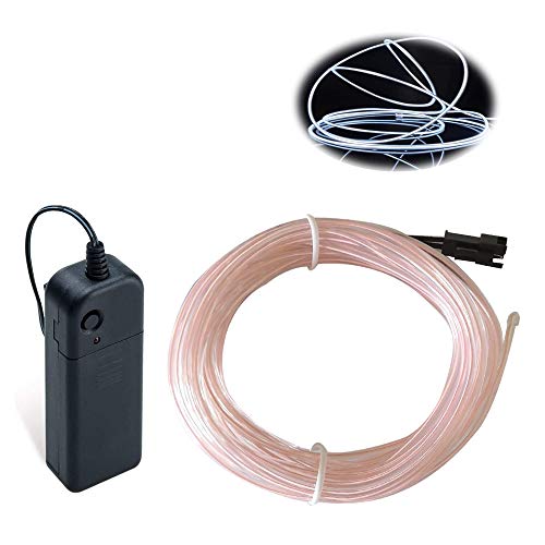 Balabaxer Weiß EL Draht, 5M Neon Kabel Mit Batterie Trafo, Leuchtet Electroluminescent, für Partys, Halloween, Balabaxer Weiß EL Draht, 5M Neon Kabel Mit Batterie Trafo, Leuchtet Electroluminescent, für Partys, Halloween, von Balabaxer