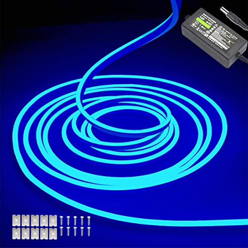 Blaue Neon-Lichterkette, 16,4ft/5m, 12 V, DC 600 SMD2835, wasserdicht, für Innen- und Außendekoration Blaue Neon-Lichterkette, 16,4ft/5m, 12 V, DC 600 SMD2835, wasserdicht, für Innen- und Außendekoration von Balabaxer