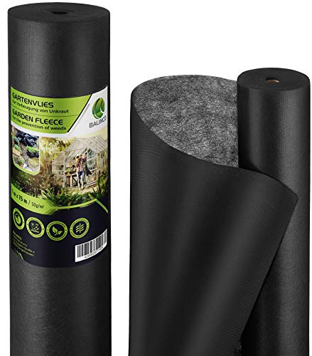 Balinco Unkrautvlies 50g/m² | Unkrautfolie | Gartenvlies gegen Unkraut - reißfest, wasserdurchlässig & hohe UV-Stabilisierung (75m² (75m x 1m)) von Balinco