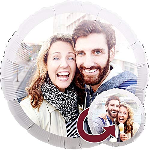 Personalisierter Foto-Ballon Rund 35cm als Geschenkidee und Überraschung heliumgefüllt 2-Seitig bedruckt Weiß Personalisierter Foto-Ballon Rund 35cm als Geschenkidee und Überraschung heliumgefüllt 2-Seitig bedruckt Weiß von Ballongruesse.de