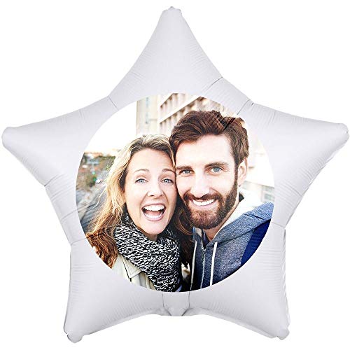 Personalisierter Foto-Ballon Stern 40cm zum selbst gestalten als Geschenkidee und Überraschung heliumgefüllt von Ballongruesse.de