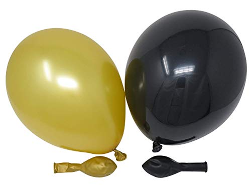 Ballonheld 50 Luftballons je 25 Gold & schwarz Qualitätsballons 27 cm Ø (Standardgröße B85) von Ballonheld