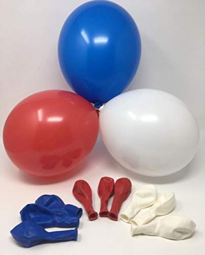 Ballonheld 100 Bio Luftballons 3 Farben blau weiß rot Qualitätsballons 27 cm Ø (Standardgröße B85) von Ballonheld