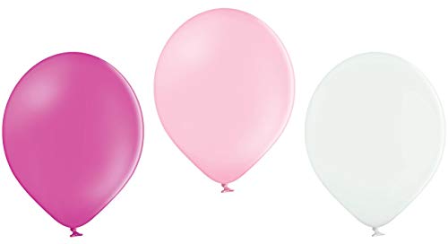 Ballonheld 100 Luftballons 3 Farben pink rosa weiß Qualitätsballons 27 cm Ø (Standardgröße B85) von Ballonheld