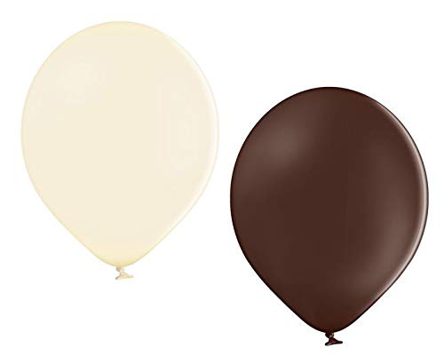 Ballonheld 50 Bio Luftballons 2 Farben vanille braun Qualitätsballons 27 cm Ø (Standardgröße B85) von Ballonheld