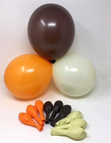 Ballonheld 50 Bio Luftballons 3 Farben vanille braun orange Qualitätsballons 27 cm Ø (Standardgröße B85) von Ballonheld