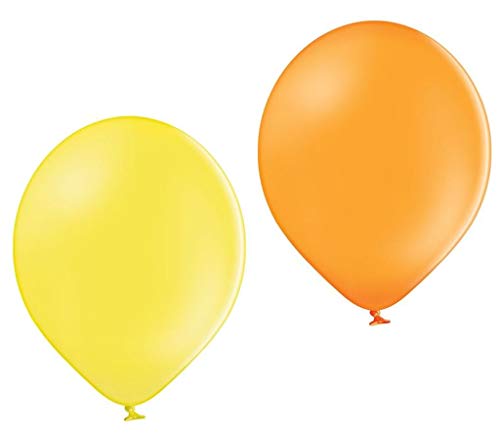 Ballonheld 50 Bio Luftballons je 25 gelb & orange Qualitätsballons 27 cm Ø (Standardgröße B85) biologisch abbaubar, heliumgeeignet Dekoballons von Ballonheld