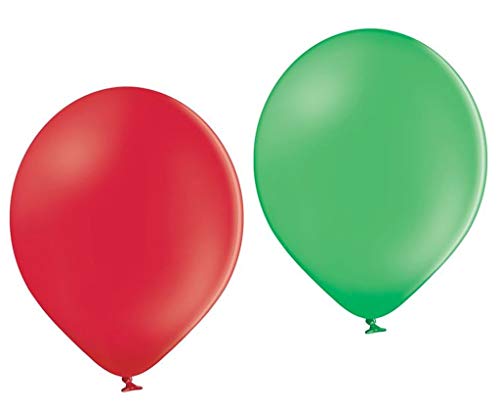Ballonheld 50 Bio Luftballons je 25 rot & grün Qualitätsballons 27 cm Ø (Standardgröße B85) biologisch abbaubar, heliumgeeignet Dekoballons von Ballonheld