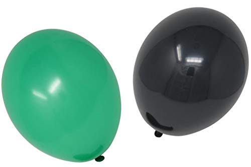 Ballonheld 50 Bio Luftballons je 25 schwarz & grün Qualitätsballons 27 cm Ø (Standardgröße B85) biologisch abbaubar, heliumgeeignet Dekoballons von Ballonheld