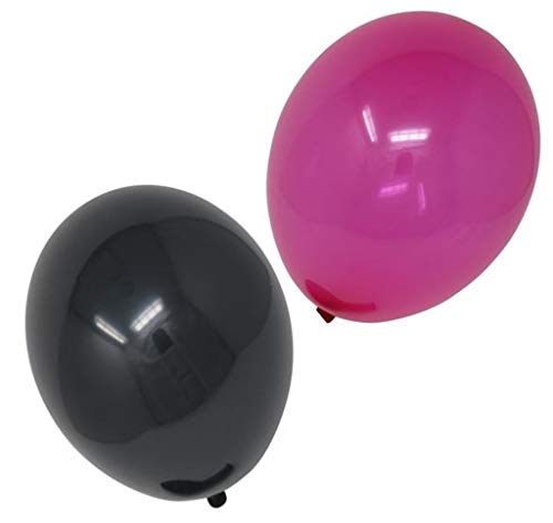 Ballonheld 50 Bio Luftballons je 25 schwarz & pink Qualitätsballons 27 cm Ø (Standardgröße B85) biologisch abbaubar, heliumgeeignet Dekoballons von Ballonheld