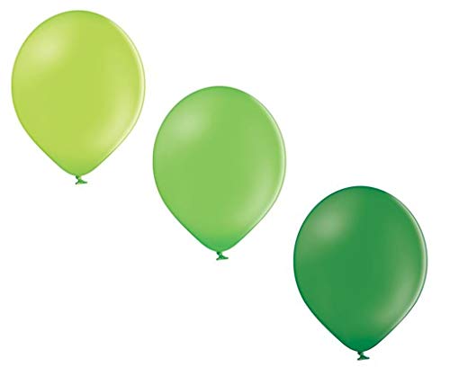 50 Luftballons 3 Farben apfelgrün, limone, dunkelgrün Qualitätsballons 27 cm Ø KEIN Plastik, biologisch abbaubar von Ballonheld