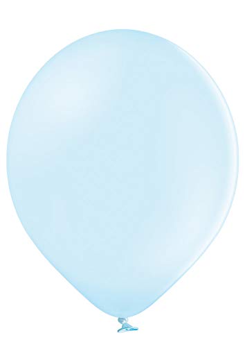 50 große Premium Luftballons 100% Bio, Freie Farbwahl 40 Farben 27cm Durchmesser, heliumgeeignet, für Party, Geburtstag, Feiern (ice blue) von Ballonheld