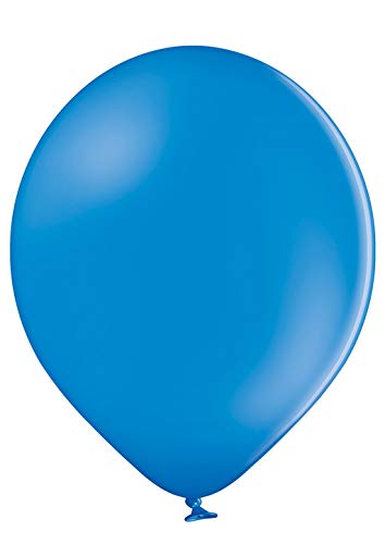 50 große Premium Luftballons 100% Bio, Freie Farbwahl 40 Farben 27cm Durchmesser, heliumgeeignet, für Party, Geburtstag, Feiern (blau) von Ballonheld