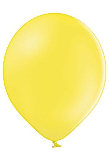 50 große Premium Luftballons 100% Bio, Freie Farbwahl 40 Farben 27cm Durchmesser, heliumgeeignet, für Party, Geburtstag, Feiern (gelb) von Ballonheld