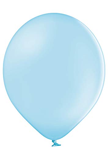 50 große Premium Luftballons 100% Bio, Freie Farbwahl 40 Farben 27cm Durchmesser, heliumgeeignet, für Party, Geburtstag, Feiern (hellblau) von Ballonheld