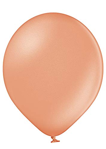 Ballonheld 50 große Premium Luftballons 100% Bio, Freie Farbwahl 40 Farben 27cm Durchmesser, heliumgeeignet, für Party, Geburtstag, Feiern (metallic Rose Gold) von Ballonheld