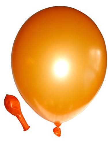 50 große Premium Luftballons 100% Bio, Freie Farbwahl 40 Farben 27cm Durchmesser, heliumgeeignet, für Party, Geburtstag, Feiern (metallic orange) von Ballonheld