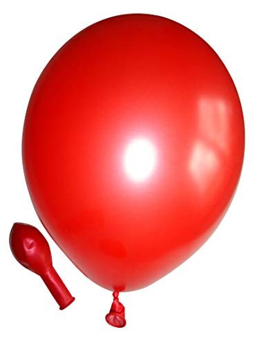 Ballonheld 50 große Premium Luftballons 100% Bio, Freie Farbwahl 40 Farben 27cm Durchmesser, heliumgeeignet, für Party, Geburtstag, Feiern (metallic rot) von Ballonheld