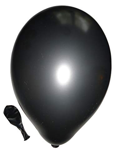 50 große Premium Luftballons 100% Bio, Freie Farbwahl 40 Farben 27cm Durchmesser, heliumgeeignet, für Party, Geburtstag, Feiern (metallic schwarz) von Ballonheld