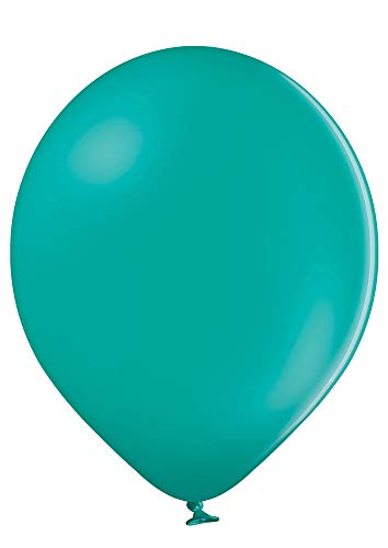 50 große Premium Luftballons 100% Bio, Freie Farbwahl 40 Farben 27cm Durchmesser, heliumgeeignet, für Party, Geburtstag, Feiern (türkis) von Ballonheld