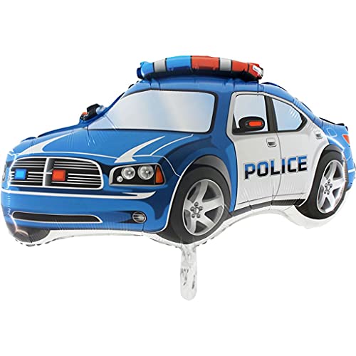 Ballonheld Folienballon Polizeiauto Police Car ca. 75x50cm heliumgeeignet lange Schwebezeit Kinderballons von Ballonheld