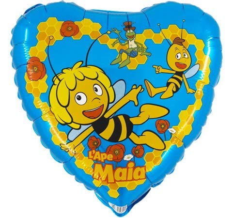 Ballonim® Biene Maja Herz blau ca. 45cm Luftballons Folienballon Party Dekoration Geburtstag von Ballonim