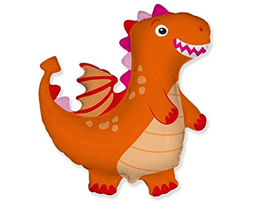 Ballonim® Drache Orange ca. 80cm Luftballons Folienballon Party Dekoration Geburtstag von Ballonim