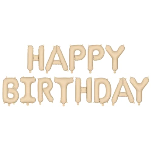 Ballonim® Happy Birthday Schriftzug in Beige 340 cm x 35 cm Folienballon Party DekorationGeburtstag von Ballonim