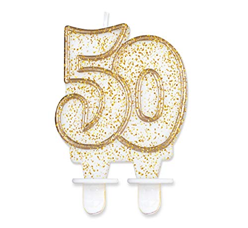Zahlenkerze "50" für Geburtstag Hochzeit Events Jubiläum Torte Cupcake Muffins & Kuchen von Ballonim