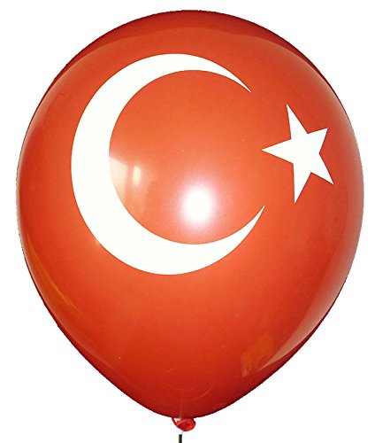 Luftballon Türkei Ballon Türkische Flagge Ø33 cm Halbmond + Stern 10 Stück Ballonpoint von Ballonpoint