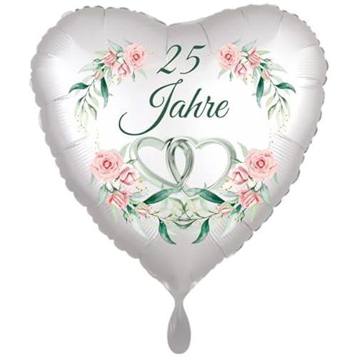 Silberne Hochzeit. 25 Jahre. Riesiger Folienballon, Herz, 70cm ohne Helium. von Ballonsupermarkt Kreation