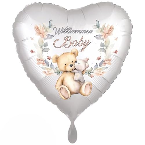 "Willkommen Baby" Folienballon Herz, 45cm ohne Helium. von Ballonsupermarkt Kreation