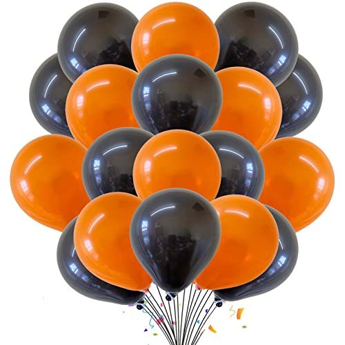 Latex-Luftballons, 12,7 cm, lebendige schwarze und orangefarbene Farbkombination, einfarbig, für Party-Dekorationen, Valentinstag, 30 Stück Latex-Luftballons, 12,7 cm, lebendige schwarze und orangefarbene Farbkombination, einfarbig, für Party-Dekorationen, Valentinstag, 30 Stück von Balloons Hub
