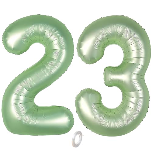 Balorise 40 Zoll Aluminium Luftballon Grün Zahl 23/32, Helium Unterstützt, Ballon Nummer 0-9, 10-100 (101cm), große Folienballons Dekoration für Geburtstagsfeier, Hochzeit, Jubiläum von Balorise