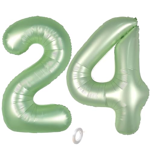 Balorise Riesige Aluminium-Luftballon, Grün, Zahl 24/42, aufblasbar, Helium, große Zahl 0-9, 10-100 (101 cm), Dekoration für Geburtstagsfeier und Hochzeit von Balorise