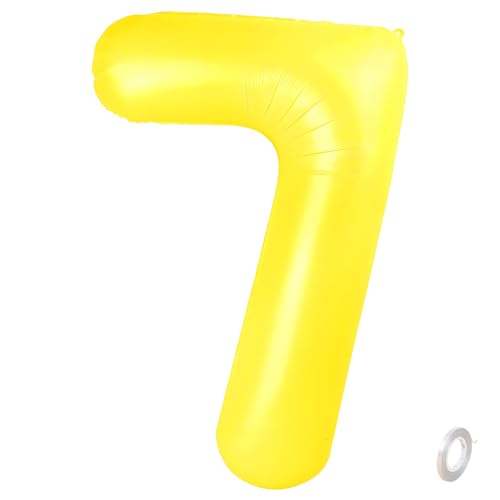 Balorise Riesige Aluminium-Luftballons, 40 Zoll, Gelb, Zahl 7, aufblasbar, Helium, große Zahl 0-9, 10-100 (101 cm), Dekoration für Geburtstagsfeier und Hochzeit von Balorise