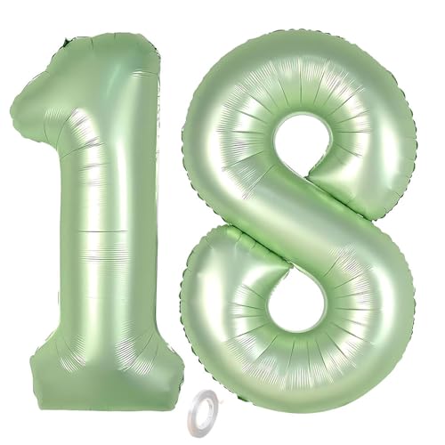 Balorise Riesige Aluminium-Luftballons, 40 Zoll, Grün, Zahl 18/81, aufblasbar, Helium, große Zahl 0-9, 10-100 (101 cm), Dekoration für Geburtstagsfeier und Hochzeit von Balorise