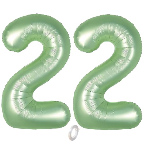Balorise Riesige Aluminium-Luftballons, 40 Zoll, Grün, Zahl 22, aufblasbar, Helium, große Zahl 0-9, 10-100 (101 cm), Dekoration für Geburtstagsfeier und Hochzeit von Balorise