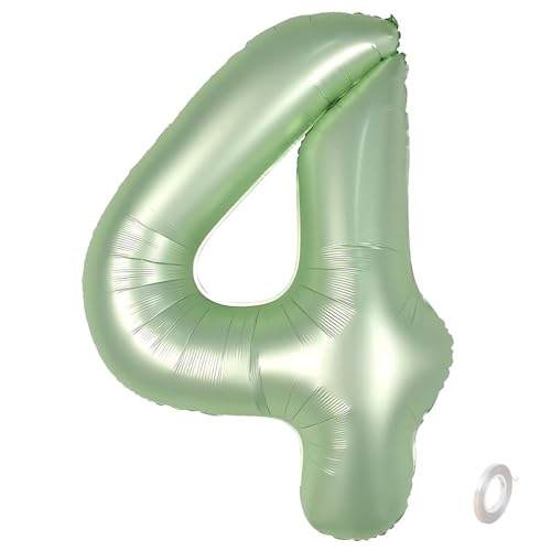 Balorise Riesige Aluminium-Luftballons, 40 Zoll, Grün, Zahl 4, aufblasbar, Helium, große Zahl 0-9, 10-100 (101 cm), Dekoration für Geburtstagsfeier und Hochzeit von Balorise