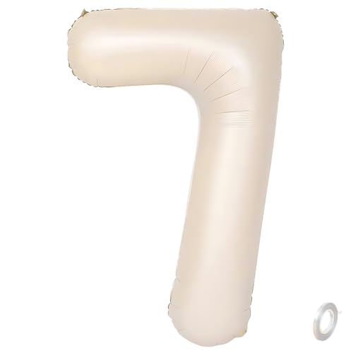 Balorise Riesige Aluminium-Luftballons, 40 Zoll, Weiß, Zahl 7, aufblasbar, Helium, große Zahl 0-9, 10-100 (101 cm), Dekoration für Geburtstagsfeier und Hochzeit von Balorise