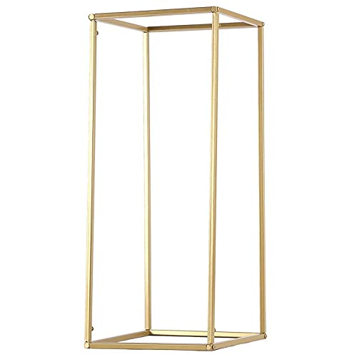 Geometrische rechteckige Metallständer, matt, goldfarben, 61 cm, 2 Stück von Balsa Circle