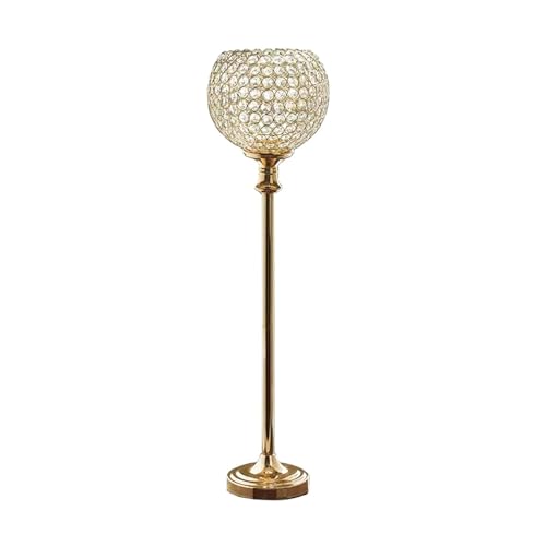 Kronleuchter-Anhänger mit Ständer, 94 cm hoch, goldfarben, Kunstkristall, für Zuhause, Party, Hochzeit, Tafelaufsatz, Dekoration von Balsa Circle