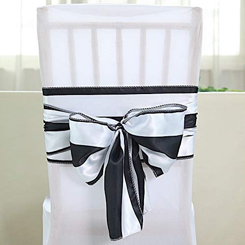 Stuhlschärpen aus Satin, gestreift, für Hochzeit, Party, Zeremonie, Empfang, Dekoration, Billigbedarf, Großhandel, 50 Stück von Balsa Circle