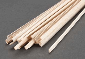 Balsaholz, 1/16 x 3/16 x 91,4 cm (18 Stück) von Balsa Wood Shop