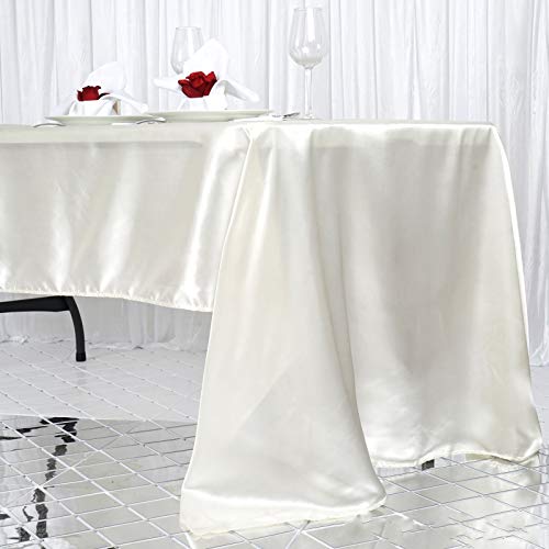 BalsaCircle Rechteckige Satin-Tischdecke für Hochzeit, Party, Catering, Küche, Esszimmer, Events, 152,4 x 326 cm, elfenbeinfarben BalsaCircle Rechteckige Satin-Tischdecke für Hochzeit, Party, Catering, Küche, Esszimmer, Events, 152,4 x 326 cm, elfenbeinfarben von BalsaCircle