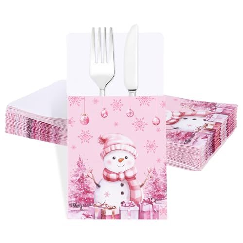 Balterever 50 Stück Winter Weihnachten Utensilienhalter Taschen Rosa Winter Besteck Geschirr Halter Taschen Einweg Winter Weihnachten Messer Gabeln Bestecktaschen für Weihnachten Party Tischdekoration Balterever 50 Stück Winter Weihnachten Utensilienhalter Taschen Rosa Winter Besteck Geschirr Halter Taschen Einweg Winter Weihnachten Messer Gabeln Bestecktaschen für Weihnachten Party Tischdekoration von Balterever