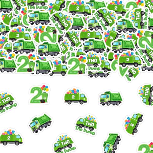 Balterever Müllwagen 2. Geburtstag Dekorationen 200 Stück Müllwagen Geburtstag Konfetti Abfallmanagement Recycling Tisch Streuung für Abfallwirtschaft Recycling Party Supplies von Balterever