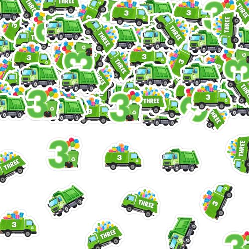 Balterever Müllwagen 3. Geburtstag Dekorationen 200 Stück Müllwagen Geburtstag Konfetti Abfallmanagement Recycling Tisch Streuung für Abfallwirtschaft Recycling Party Supplies von Balterever