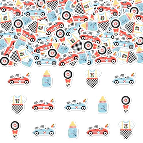 Balterever Rennauto Babyparty Deko für Jungen Ein kleiner Rennfahrer ist unterwegs Babyparty Konfetti Let's Go Renntisch Streudeko für Geschlecht Rrveal Geburtstagsfeier von Balterever